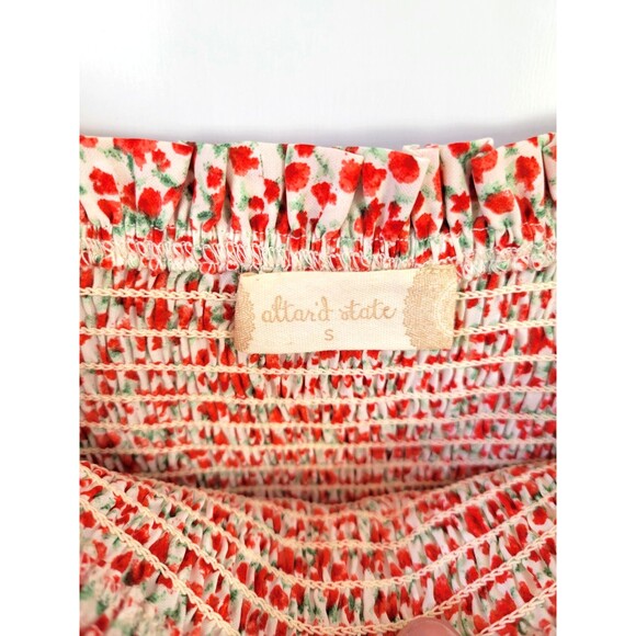 NWT Altar'd State Smocked Ruffle Sleeve Top Size S - Picture 2 of 5